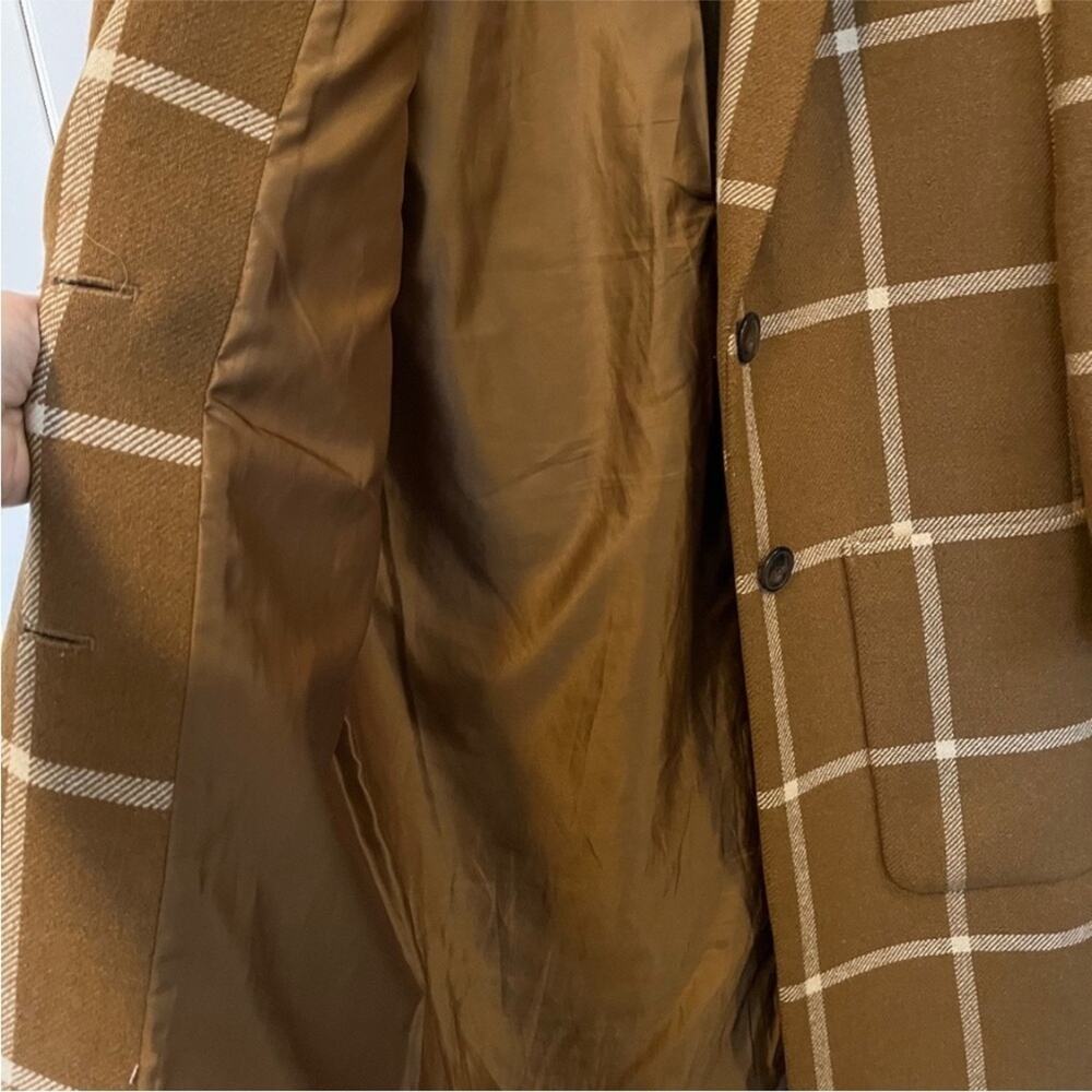 NEW! Madewell Windowpane coat brown plaid size XS elmcourt window pane - Picture 7 of 15